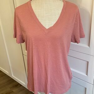 New with tag Madewell  V-Neck dusty rose Pink Top V-neck T-shirt medium